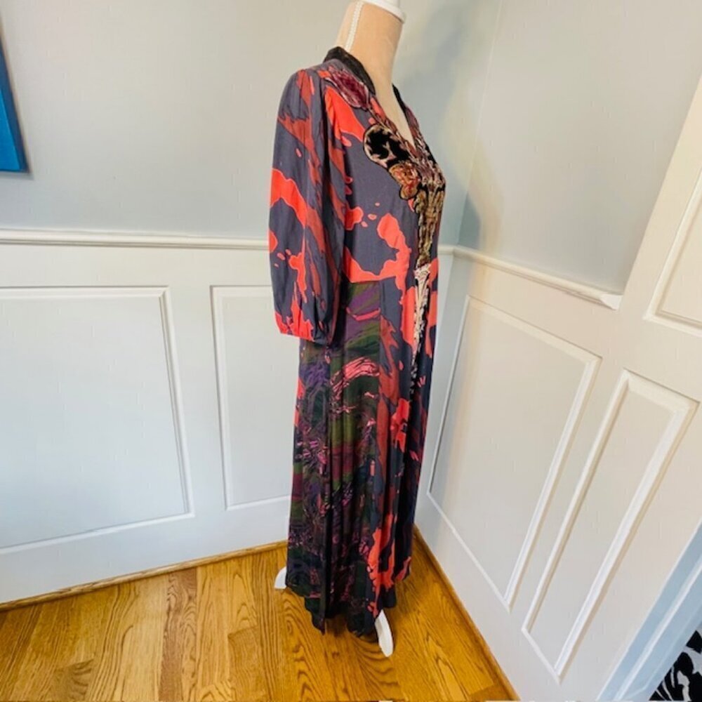 Soft Surroundings Epiphany Gothic Art Nouveau Velvet Maxi Dress 8 Petite - Picture 6 of 10